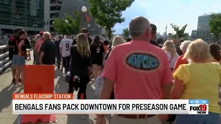 Bengals fans pack downtown for preseason game