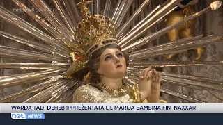 Warda tad-deheb imbierka mill-Papa għall-istatwa ta’ Marija Bambina fin-Naxxar