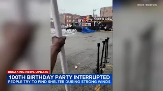 Strong storms in Chicago interrupt Gus Rickette's 100th birthday party