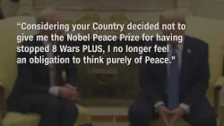 Trump ties his stance on Greenland to not getting Nobel Peace Prize