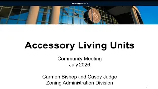 Zoning Ordinance Amendment for Accessory Living Units: July 15, 2026