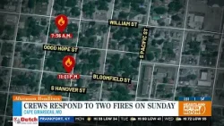 Crews battle two fires in Cape Girardeau on Sunday