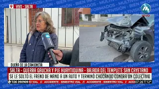 No dejó bien puesto el freno de mano y el auto se fue solo por la bajada