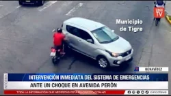 CINCO TV -  INTERVENCIÓN INMEDIATA DEL SISTEMA DE EMERGENCIAS ANTE UN CHOQUE EN AVENIDA PERÓN