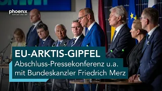 Abschluss-Pressekonferenz vom EU-Arktis-Gipfel u.a. mit Bundeskanzler Friedrich Merz | 14.09.2026