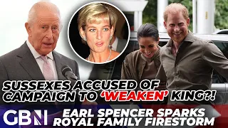 Harry and Meghan accused of 'royal PINCER MOVEMENT' with Earl Spencer to weaken King Charles?!