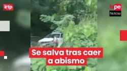 Conductor sobrevive tras caída de auto a abismo en vía Tarapoto–Sauce por deslizamiento