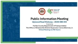Idylwood Road Walkway Project Virtual Public Meeting – March 19, 2026