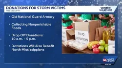 Donations collected for storm victims at old National Guard Armory Donations collected for storm victims at old National Guard Armory