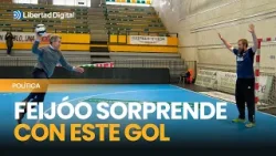 El sorprendente lanzamiento a portería de Feijóo que termina en gol