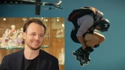 Extrem-Sportler: Rollerbladen mit Fallschirm