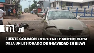 Motociclista resulta gravemente lesionado tras colisionar contra un taxi en Bilwi