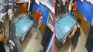 Video shows the moment a man is wounded at a pool hall in San Pedro de Macorís