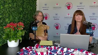 Renee DiNino chats with CT Draft Horse Rescue at The Travelers Championship