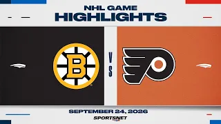 NHL Pre-Season Highlights | Bruins vs. Flyers - September 24, 2026
