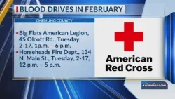 Blood drives coming to the Southern Tier this February