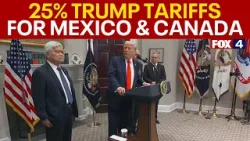 25% Trump tariffs on Mexican. Canadian imports to begin tuesday