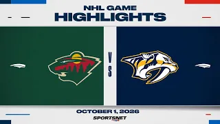 NHL Highlights | Wild vs. Predators - October 1, 2026