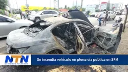 Se incendia vehículo en plena vía publica en SFM