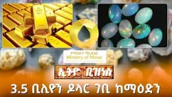 3.5 ቢሊዮን ዶላር ገቢ ከማዕድን /Ethio Business