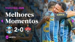 GRÊMIO SE APROXIMA DO G-4! GRÊMIO 2X0 VITÓRIA - MELHORES MOMENTOS