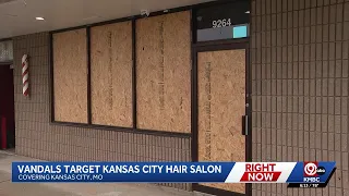 Kansas City hair salon seeks help after windows smashed over the weekend