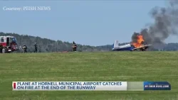 WATCH: Plane catches fire at Hornell Airport