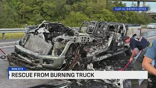 Clay County deputy, off-duty KCPD detective rescue man from burning truck on I-35