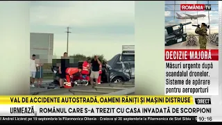 Two accidents on the Bucharest-Pitești highway, in the same spot but in opposite directions