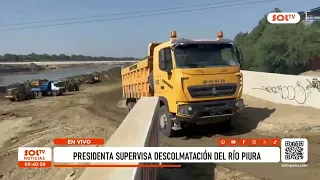 President oversees dredging of the Piura River