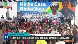 Donald Trump justifica slogan “American First” com tarifas, invasões e ameaças Donald Trump justifica slogan “American First” com tarifas, invasões e ameaças