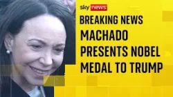 Venezuelan Nobel Peace Prize winner says she's given her medal to Donald Trump
