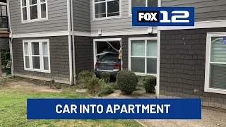1 person hurt after car crashes into Hillsboro apartment; incident under investigation
