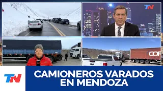 Mendoza: Route closed due to snow and stranded trucks