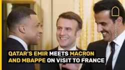 Qatars emir meets Macron and Mbappe on visit to France