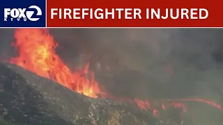 Fire crews make progress on Sunol grass fire, 1 firefighter reportedly injured | KTVU