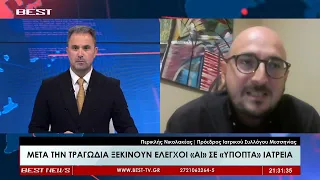 Περικλής Νικολακέας - Πρόεδρος Ιατρικού Συλλόγου Μεσσηνίας στην τηλεόραση BEST 18-09-2026