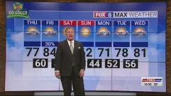 В четверг переменная облачность; максимальная температура 77 градусов. В четверг переменная облачность; максимальная температура 77 градусов.