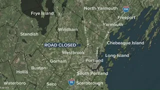 Car crash closes Bridgton Road in Westbrook