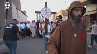 زياح امنا العذراء مريم في ازقة وشوارع البلدة، في عشية عيد انتقالها الى السماء بالنفس والجسد. كرمليس