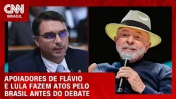 Apoiadores de Lula e Flávio fazem atos pelo antes do primeiro debate entre candidatos | CNN AGORA