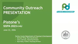 Pistone’s SSPA Community Outreach Meeting (June 22, 2026)