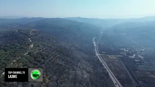 Top Channel/ Pamje tronditëse me dron, mijëra hektarë tokë e djegur, çfarë la pas zjarri në Fier