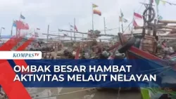Akibat Ombak Besar di Perairan Laut Indramayu, Nelayan Pulang Melaut Lebih Awal