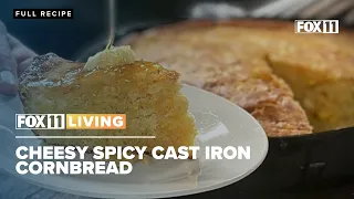 Recipe for Cheesy Spicy Cast Iron Cornbread; Side dish idea from FOX 11 Living
