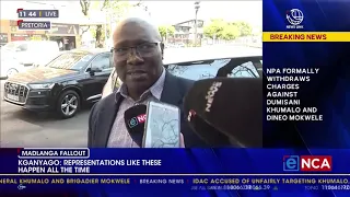 Dumisani Khumalo reacts to charges being dropped