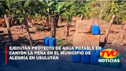 Ejecutan proyecto de agua potable en el cantón la peña en el municipio de Alegría, en Usulután.