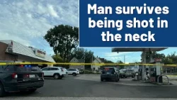 Man survives after being shot in the neck.
