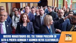 Nuevos magistrados del TSE toman posesión en acto a puerta cerrada y asumen retos electorales