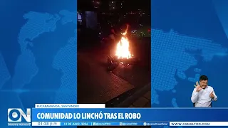 Community torches motorcycle of alleged thief